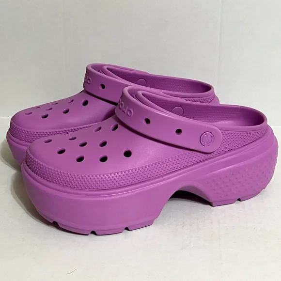 Crocs Purple Platform Clogs Shoe Size 11 New - Picture 3 of 9